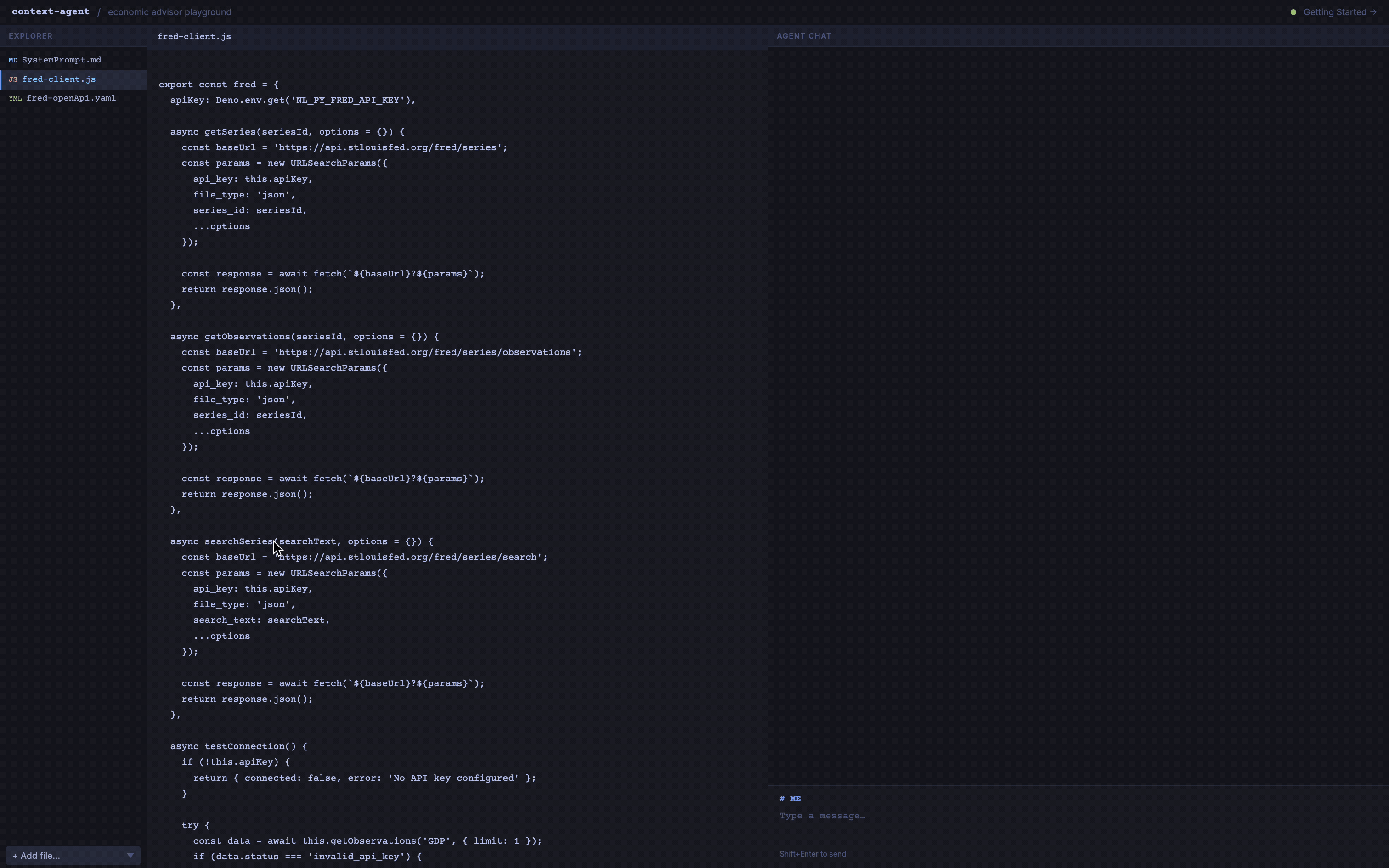 Adding context documents to the agent
